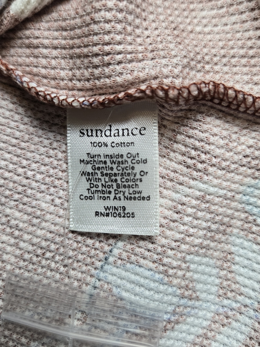 Sundance T Shirt Women PS Burnt Orange Blue Floral Thermal Earthy Fall Layering - Picture 10 of 10